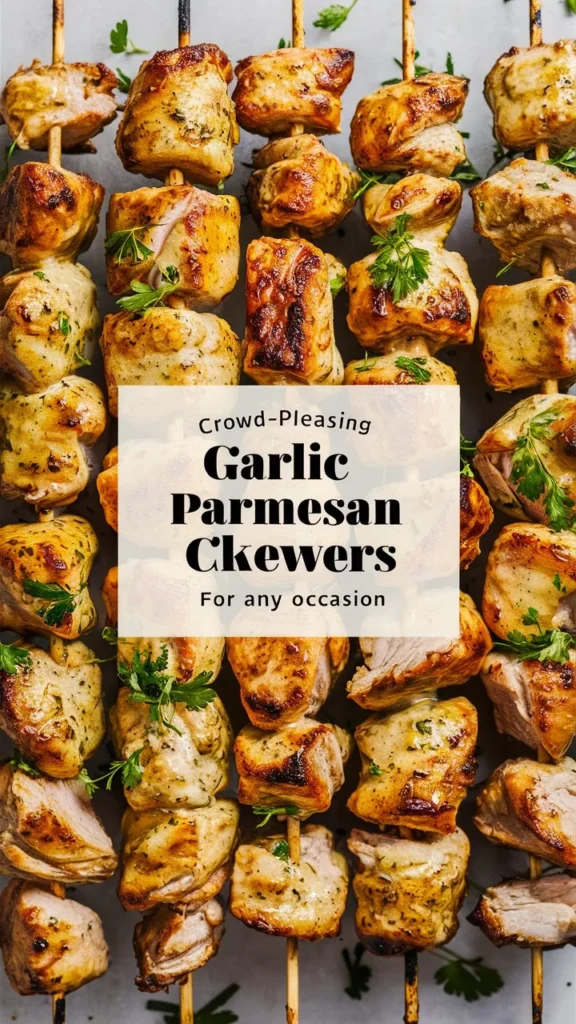 Crowd-Pleasing Garlic Parmesan Chicken Skewers for Any Occasion