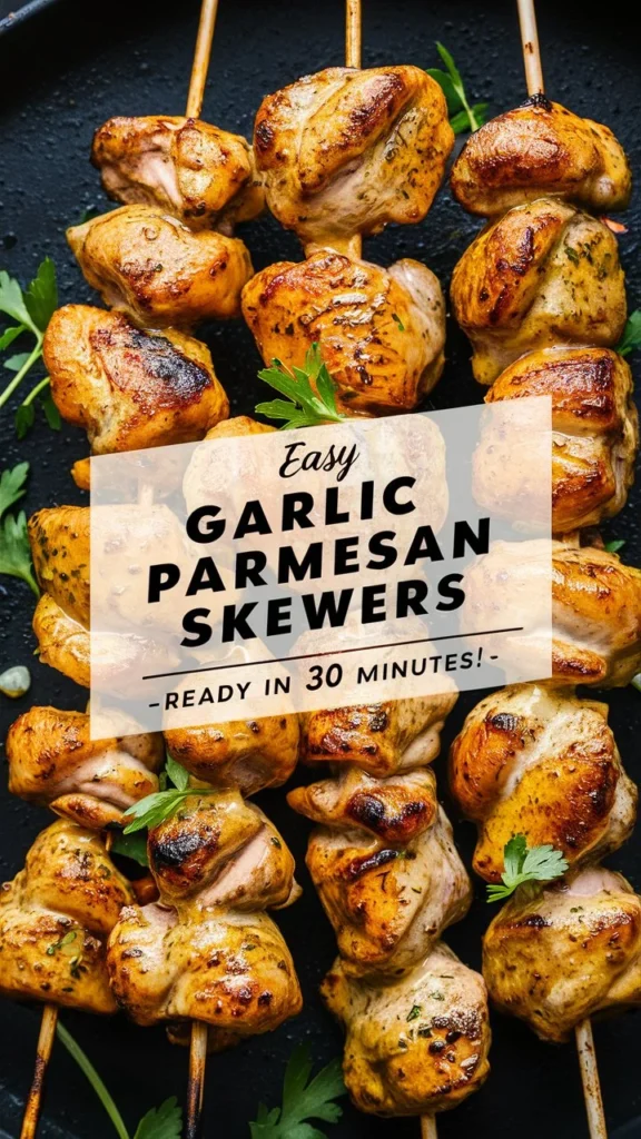 Easy Garlic Parmesan Chicken Skewers – Ready in 30 Minutes!