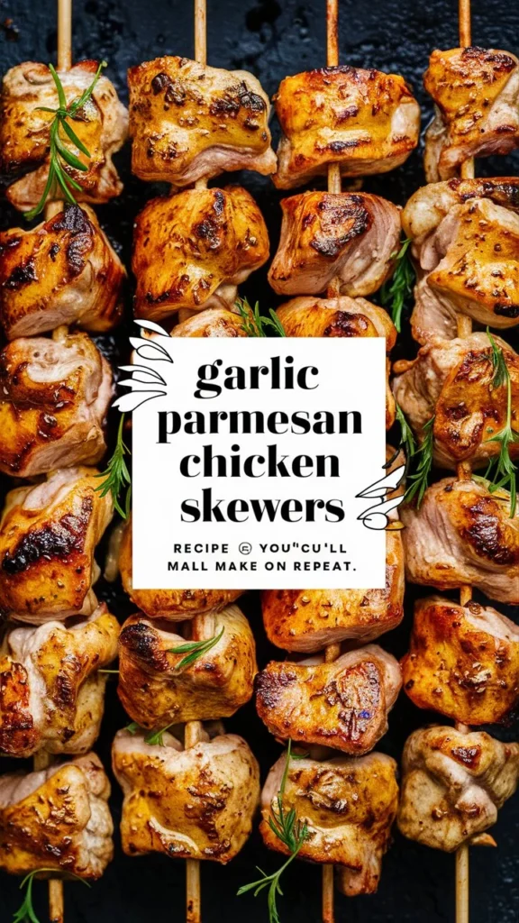 Garlic Parmesan Chicken Skewers Recipe You’ll Make on Repeat