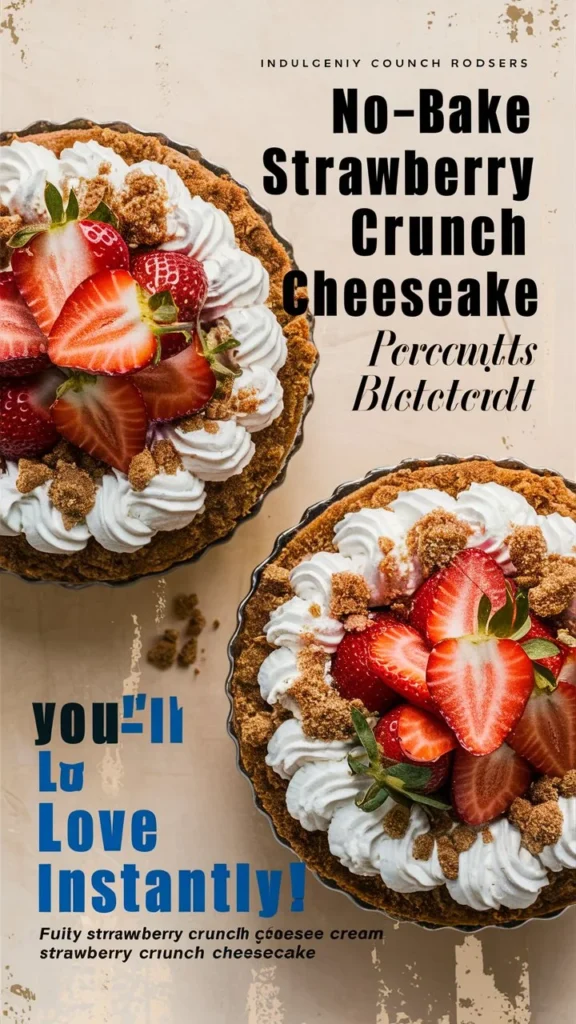No-Bake Strawberry Crunch Cheesecake You’ll Love Instantly