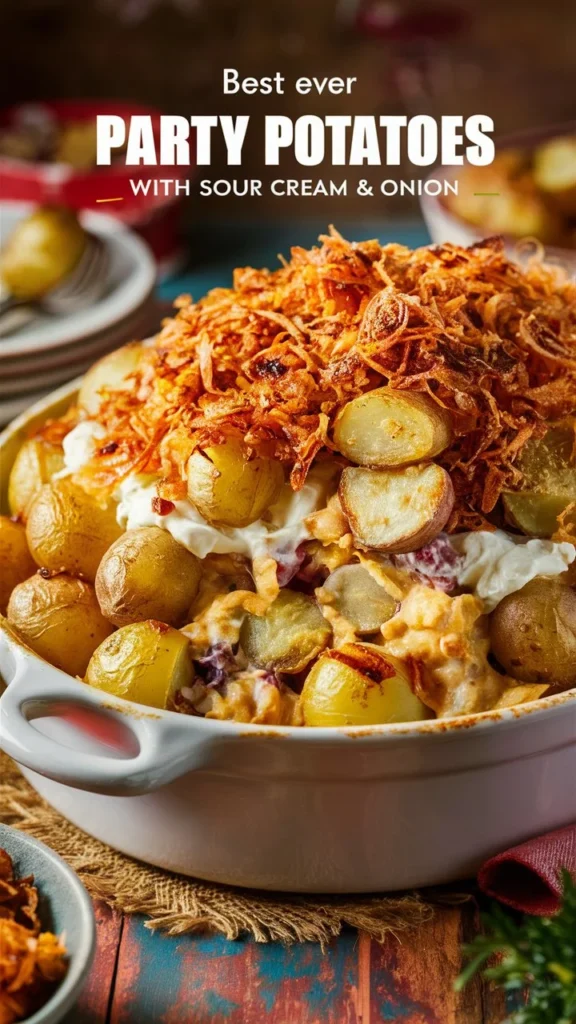 Best Ever Party Potatoes with Sour Cream & Onion