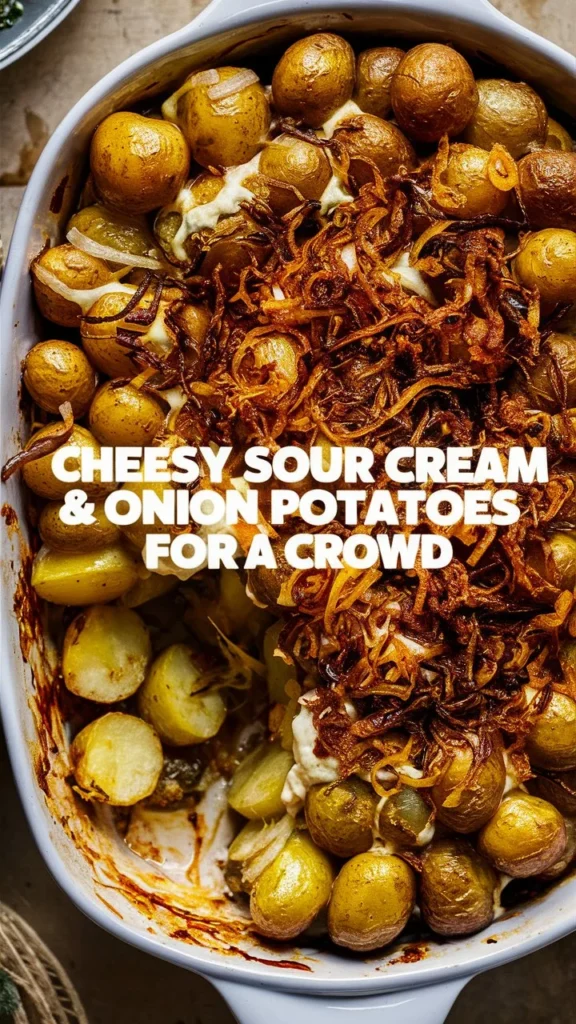 Cheesy Sour Cream & Onion Potatoes for a Crowd