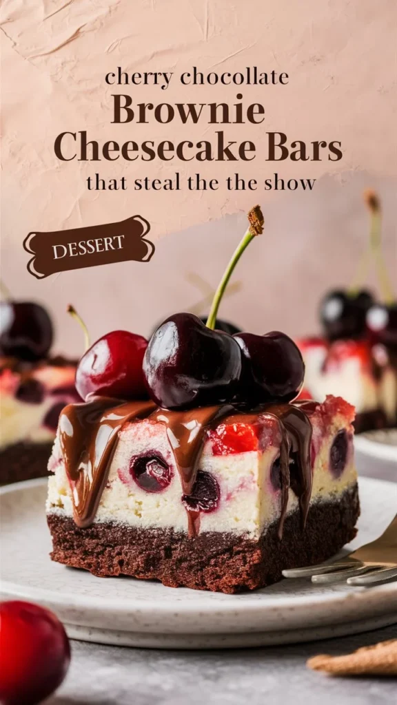 Cherry Chocolate Brownie Cheesecake Bars That Steal the Show