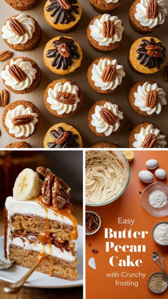 Easy Butter Pecan Cake with Creamy Frosting