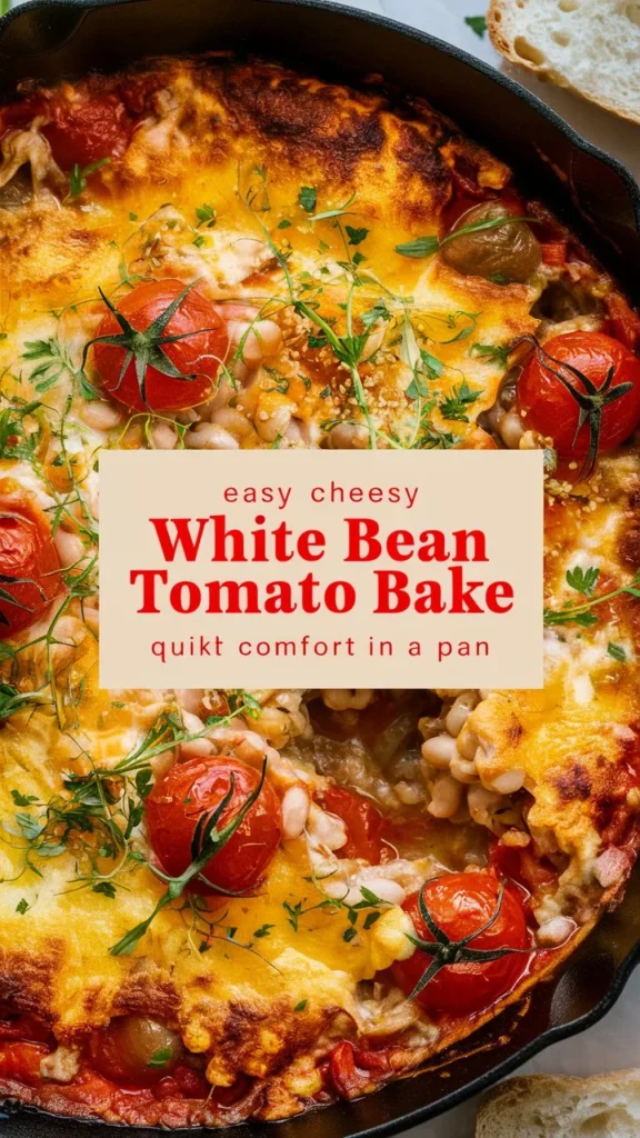 Easy Cheesy White Bean Tomato Bake – Quick Comfort in a Pan