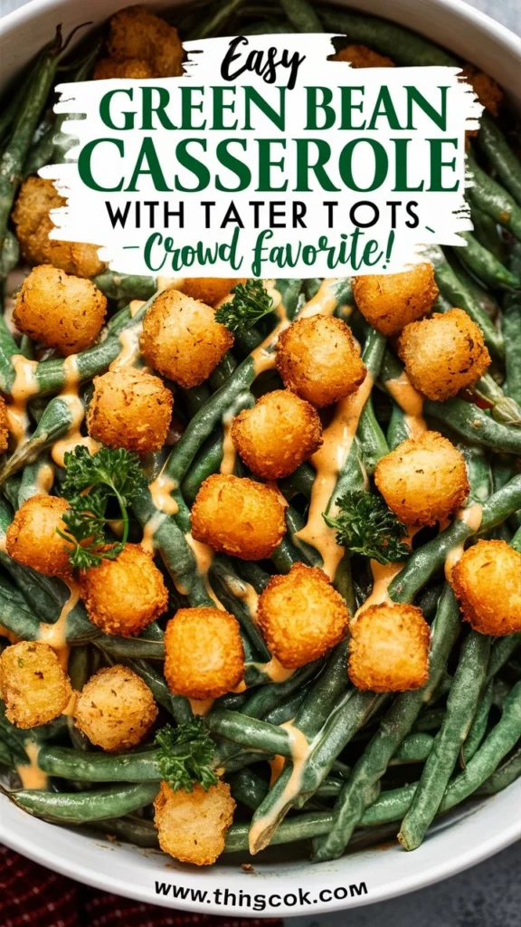 “Easy Green Bean Casserole with Tater Tots – Crowd Favorite!”
