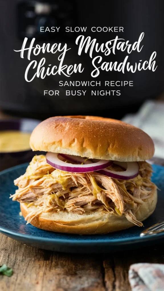 “Easy Slow Cooker Honey Mustard Chicken Sandwich Recipe for Busy Nights”