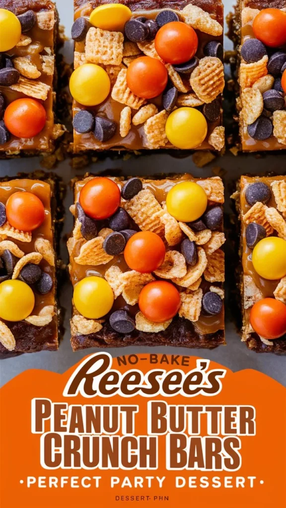 No-Bake Reese’s Peanut Butter Crunch Bars: Perfect Party Dessert