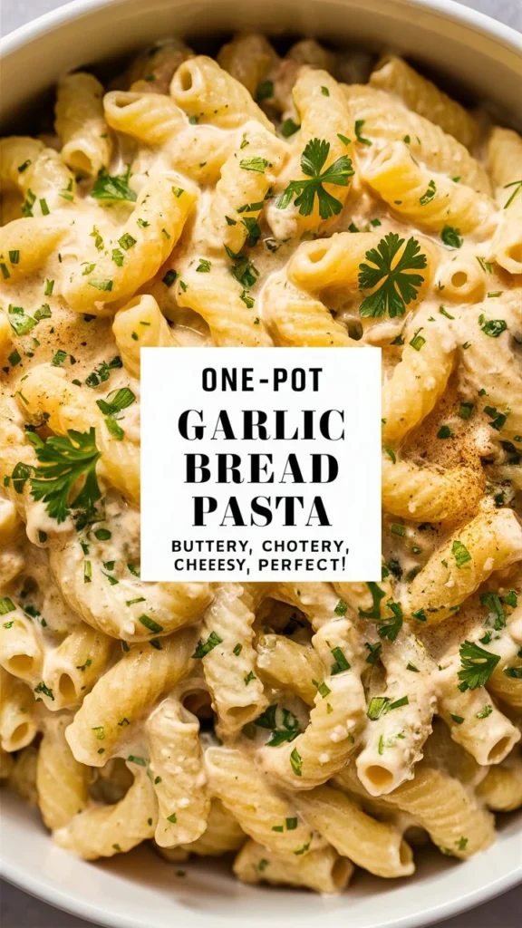 One-Pot Garlic Bread Pasta – Buttery, Cheesy, Perfect!