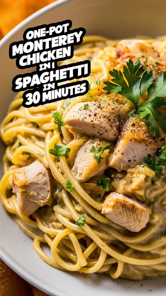 One-Pot Monterey Chicken Spaghetti in 30 Minutes