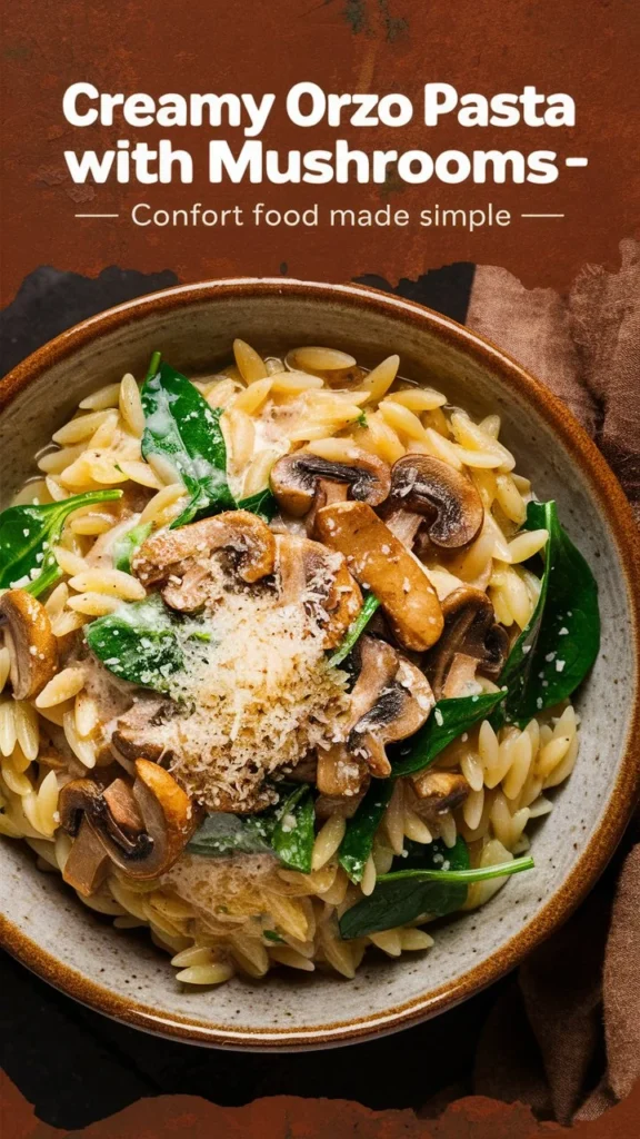 Creamy Orzo Pasta with Mushrooms – Comfort Food Made Simple