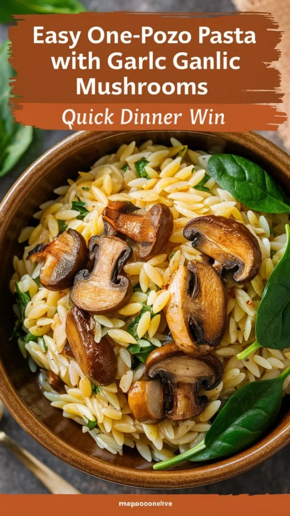 Easy One-Pot Orzo Pasta with Garlic Mushrooms – Quick Dinner Win