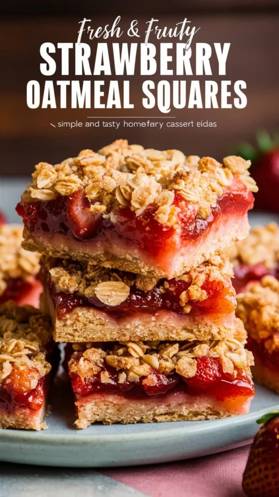 “Fresh & Fruity Strawberry Oatmeal Crumble Squares”