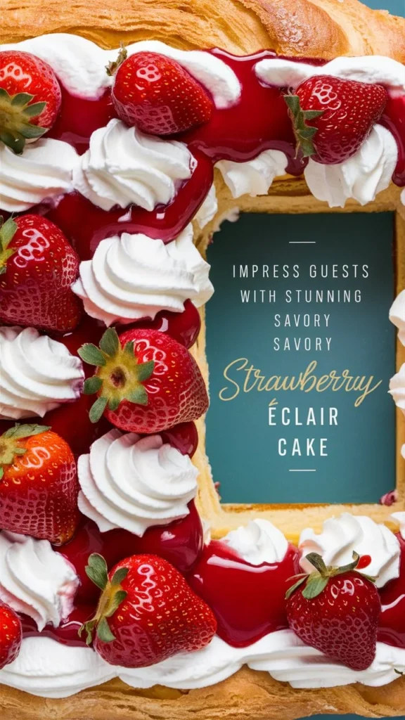 “Impress Guests with This Stunning Savory Strawberry Éclair Cake”