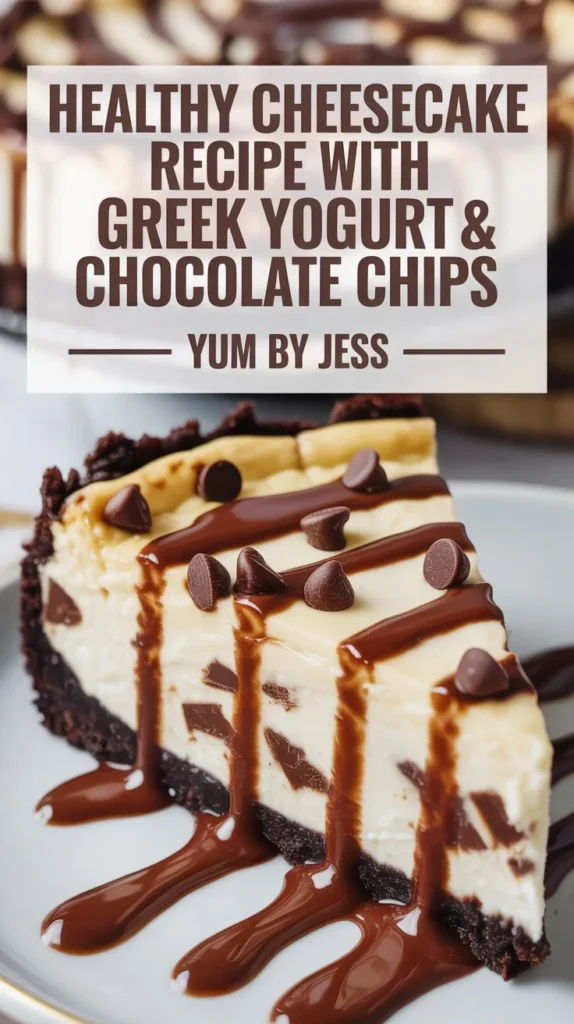 “Healthy Cheesecake Recipe with Greek Yogurt & Chocolate Chips”