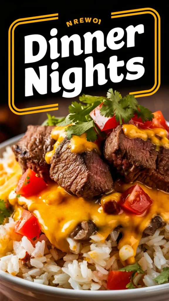 Irresistible Cheesy Steak & Queso Rice for Dinner Nights
