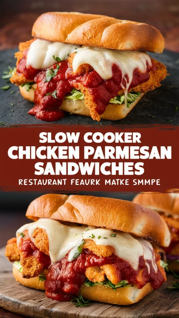 “Slow Cooker Chicken Parmesan Sandwiches – Restaurant Flavor Made Simple”