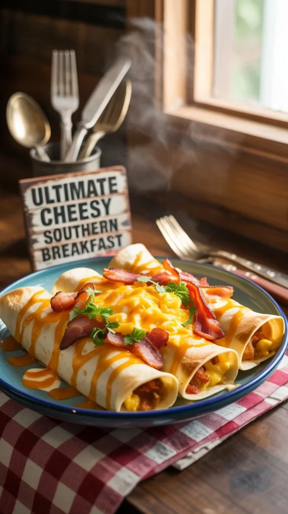Ultimate Cheesy Southern Breakfast Enchiladas