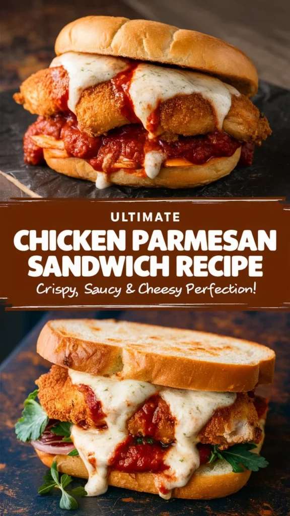 “Ultimate Chicken Parmesan Sandwich Recipe – Crispy, Saucy & Cheesy Perfection!”