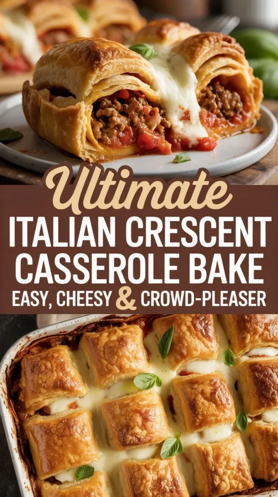 Ultimate Italian Crescent Casserole Bake – Easy, Cheesy & Crowd-Pleaser