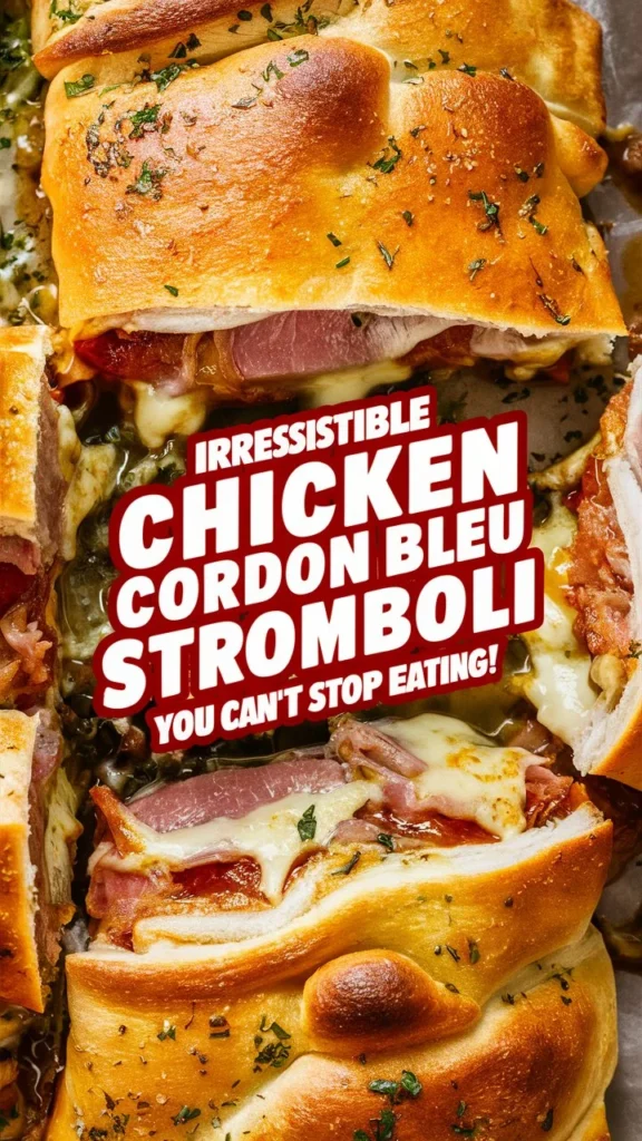 Irresistible Chicken Cordon Bleu Stromboli You Can’t Stop Eating!