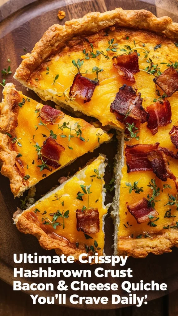 Ultimate Crispy Hashbrown Crust Bacon & Cheese Quiche You’ll Crave Daily