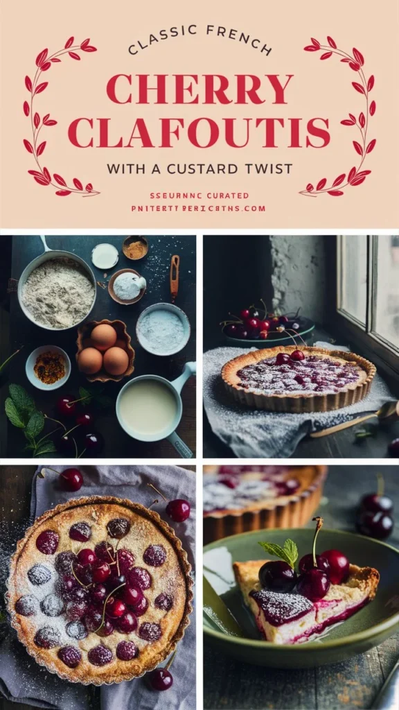Classic French Cherry Clafoutis with a Custard Twist