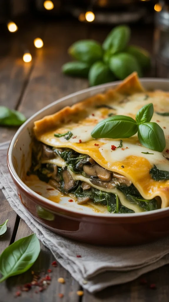 This Spinach & Mushroom Lasagna Will Be Your New Favorite Dinner

