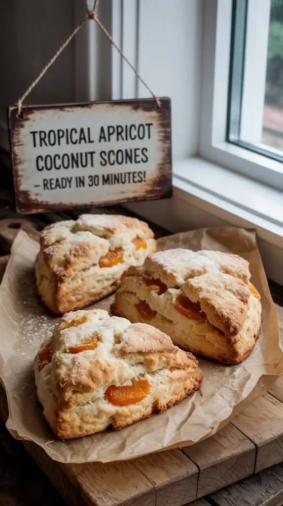 Tropical Apricot Coconut Scones – Ready in 30 Minutes!