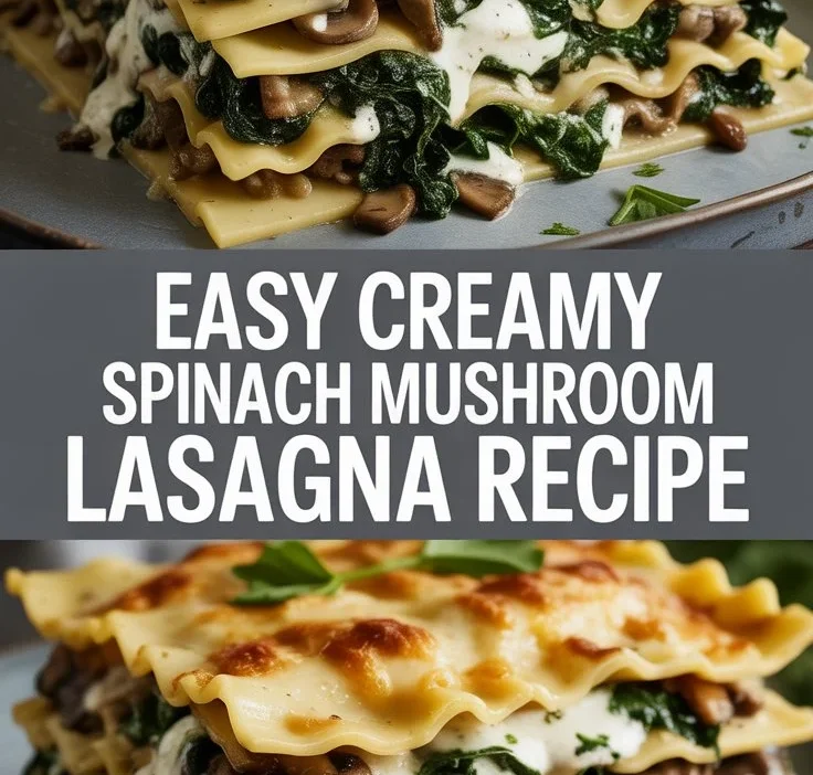 Ultra Creamy Spinach Mushroom Lasagna (So Easy & Delicious!)
