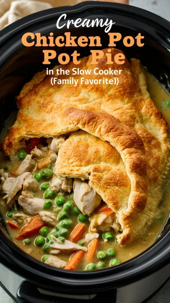 Creamy Chicken Pot Pie in the Slow Cooker (Family Favorite!)

