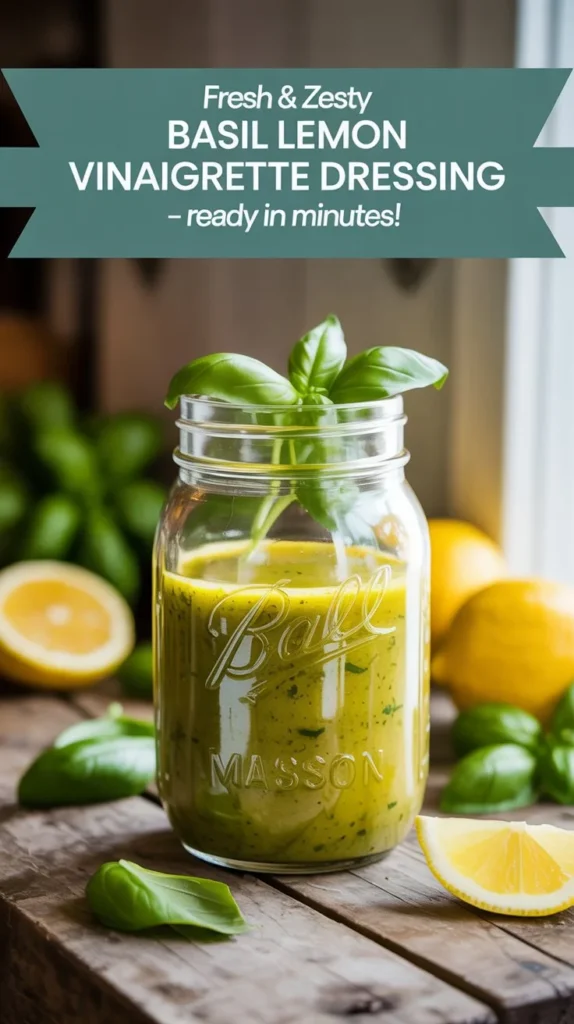 Fresh & Zesty Basil Lemon Vinaigrette Dressing – Ready in Minutes!