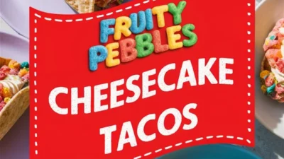 “Fruity Pebbles Cheesecake Tacos”