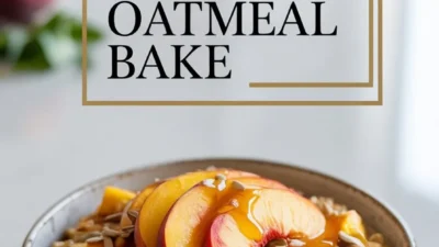 Healthy One-Bowl Peach Oatmeal Bake You’ll Love