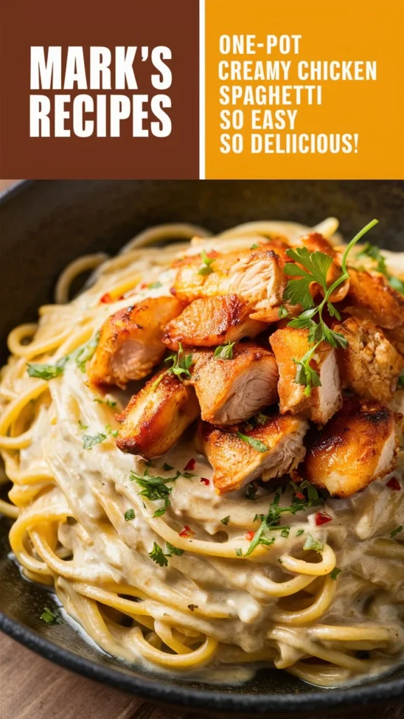 One-Pot Creamy Chicken Spaghetti – So Easy, So Delicious!