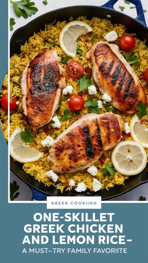 One-Skillet Greek Chicken and Lemon Rice – A Must-Try Family Favorite