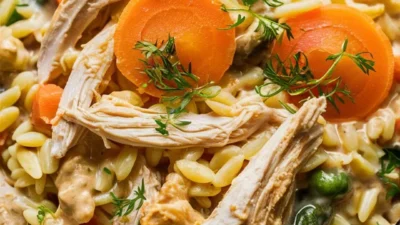Quick & Easy Creamy Chicken Pot Pie Orzo
