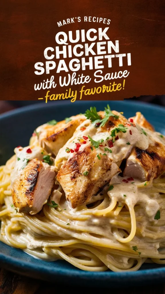 Quick Chicken Spaghetti with White Sauce – Family Favorite!