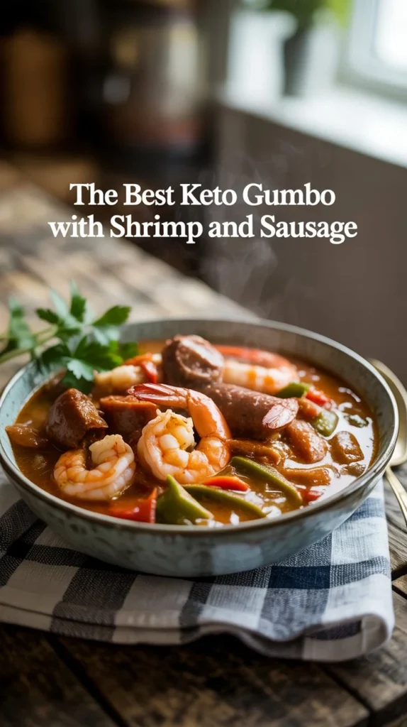 The Best Keto Gumbo with Shrimp and Sausage