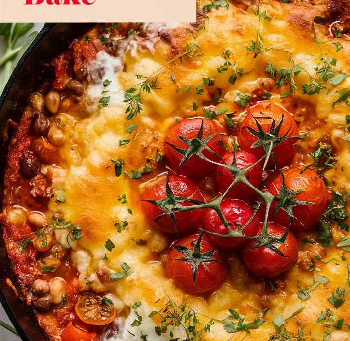 Cheesy White Bean Tomato Bake