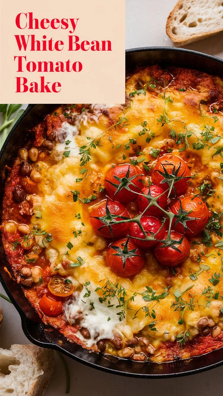 Cheesy White Bean Tomato Bake