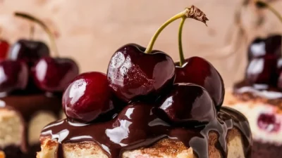 “Cherry Chocolate Brownie Cheesecake Bars