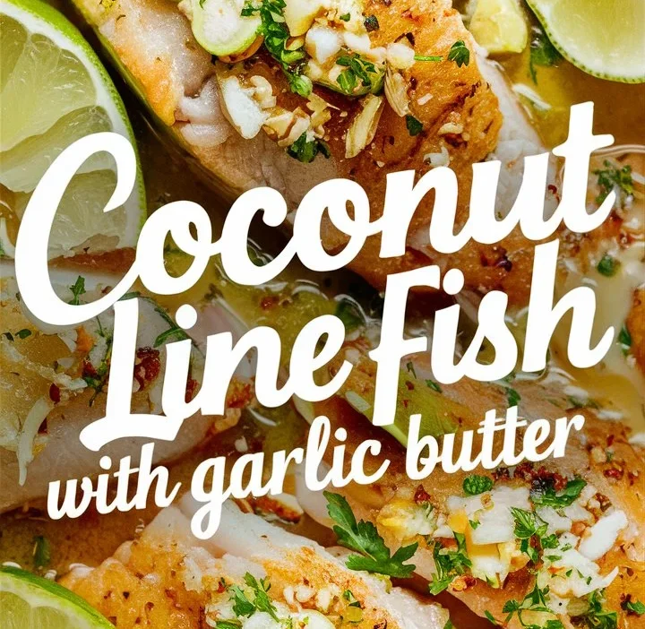 “Coconut Lime Fish with Garlic Butter”
