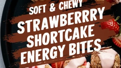 Soft & Chewy Strawberry Shortcake Energy Bites
