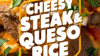 “Cheesy Steak & Queso Rice”